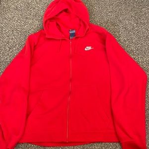 Red Nike Zip-up Sweatshirt